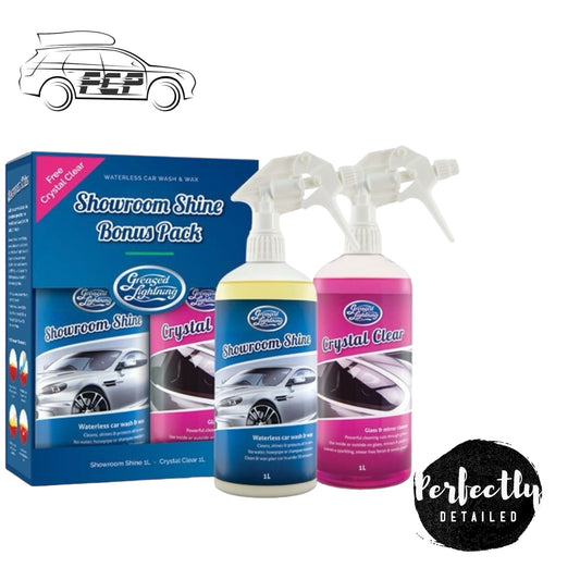 Greased Lightning Showroom Shine Waterless Wash & Wax 1L with FREE CRYSTAL CLEAR 1L