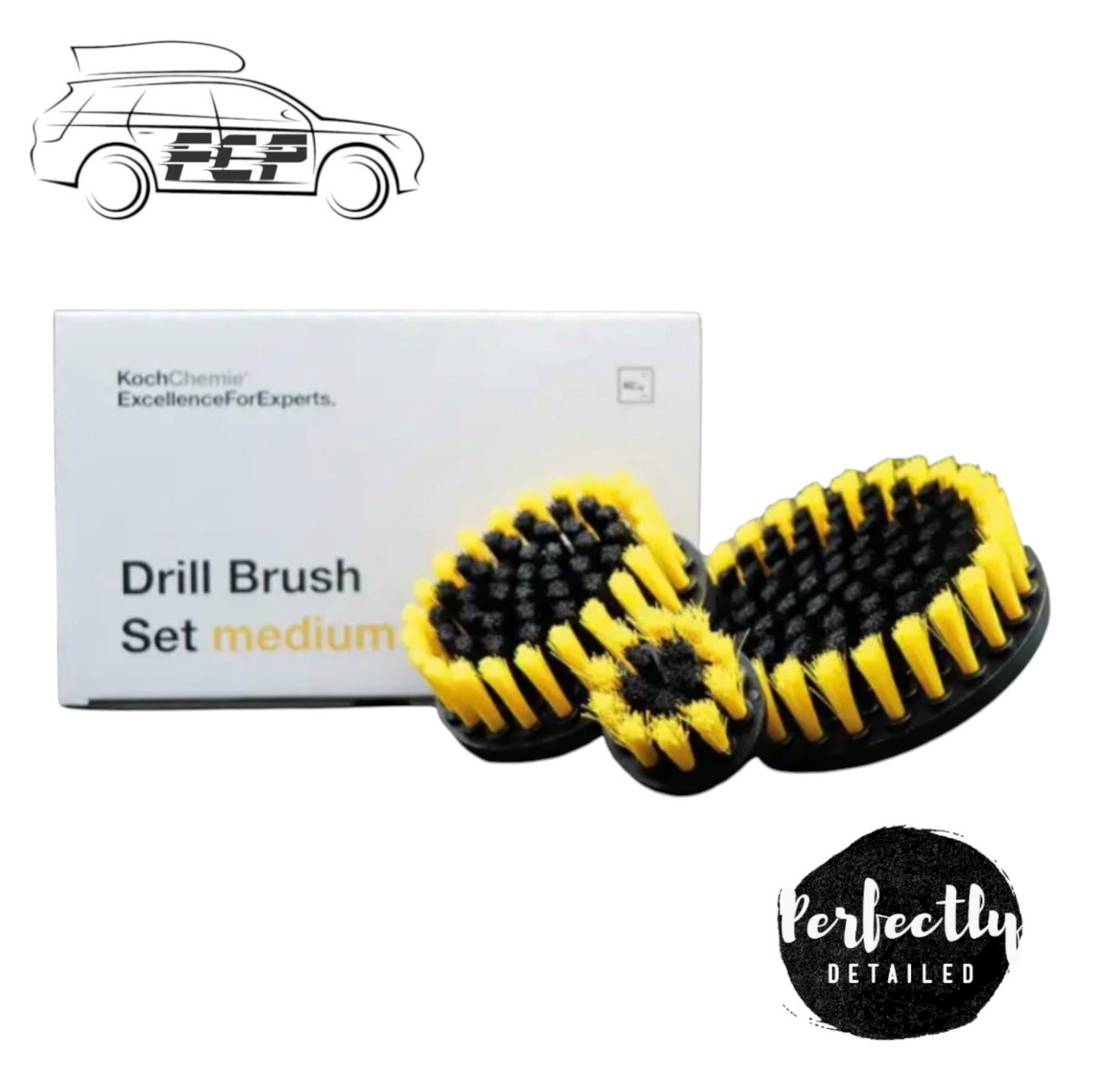 Koch-Chemie Drill Brush Set Medium (Yellow) 3pc