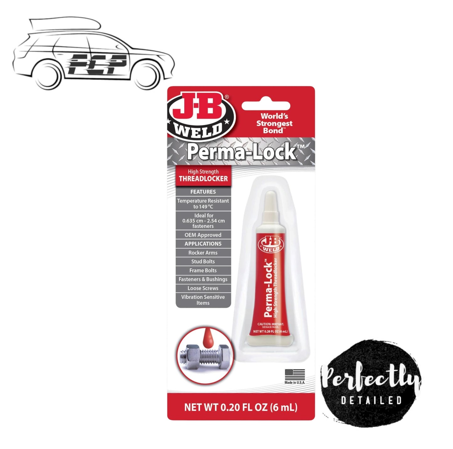 J-B Weld Perma-Lock High Strength Thread Locker Red 6ml