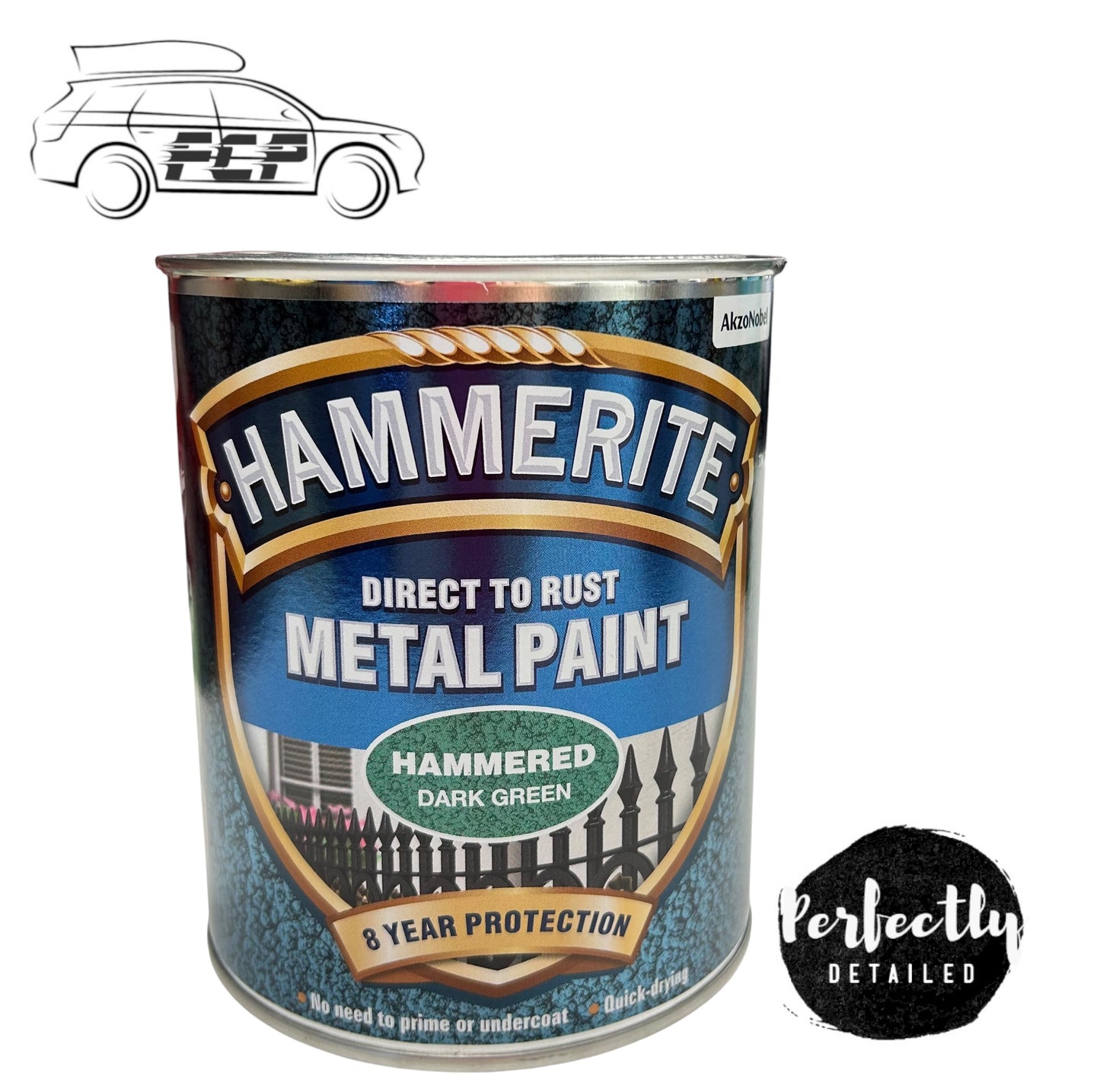 HAMMERITE Direct To Rust Metal Paint HAMMERED Dark Green 750ml