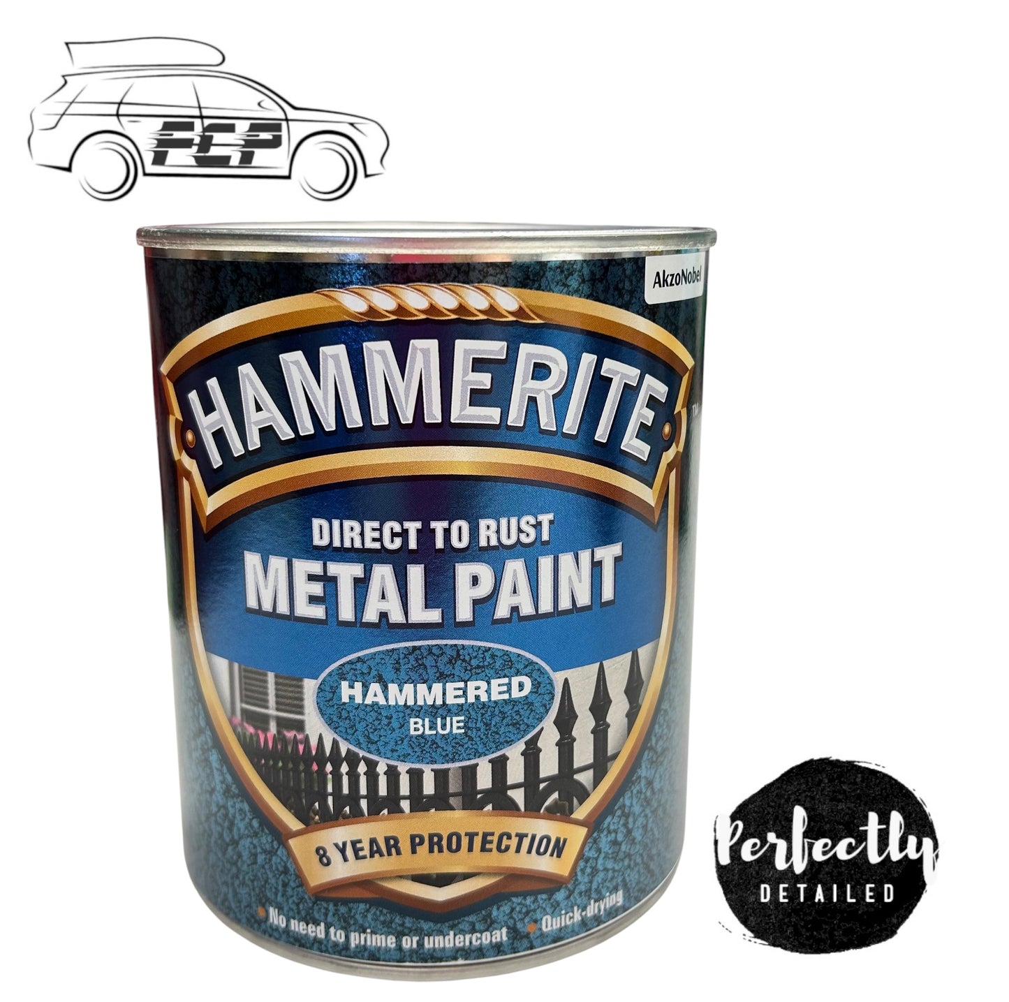 HAMMERITE Direct To Rust Metal Paint HAMMERED Blue 750ml