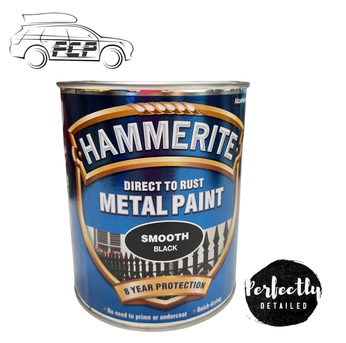 HAMMERITE Direct To Rust Metal Paint Smooth Black 750ml