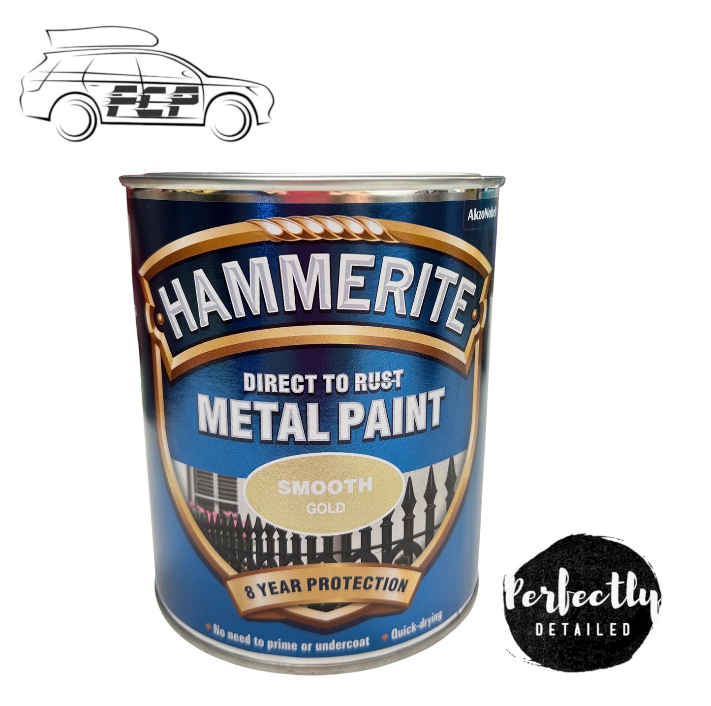 HAMMERITE Direct To Rust Metal Paint Smooth Gold 750ml