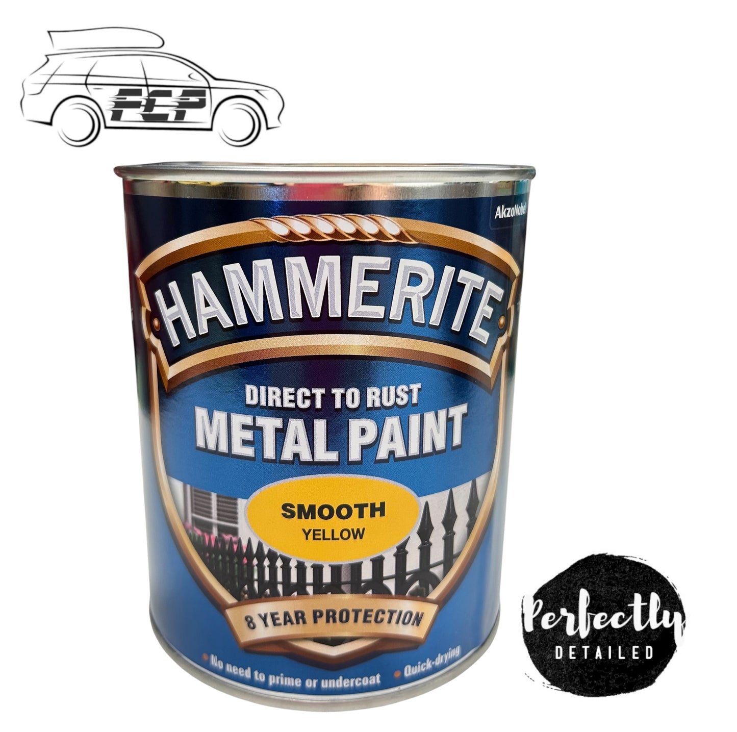 HAMMERITE Direct To Rust Metal Paint Smooth Yellow 750ml