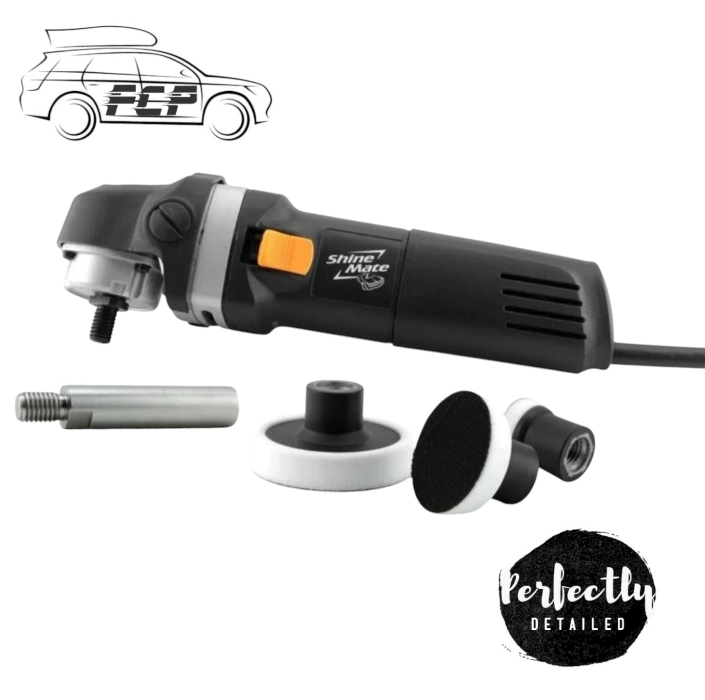 Shinemate EP803 Mini Car Rotary Machine Polisher Kit inc Polishing Pads