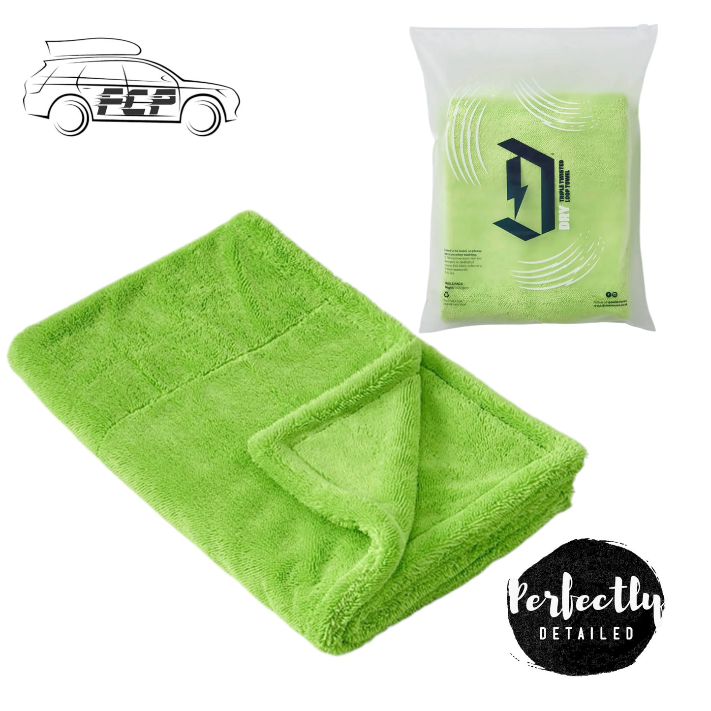 Duel Autocare XL Green Triple Twisted Loop Drying Towel