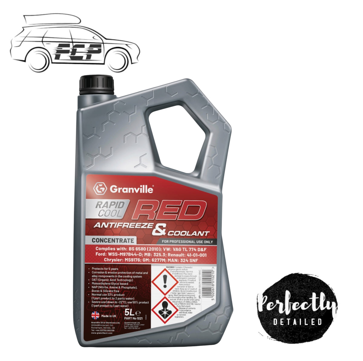 Granville Rapid Cool Red Antifreeze/Coolant Concentrate 5L