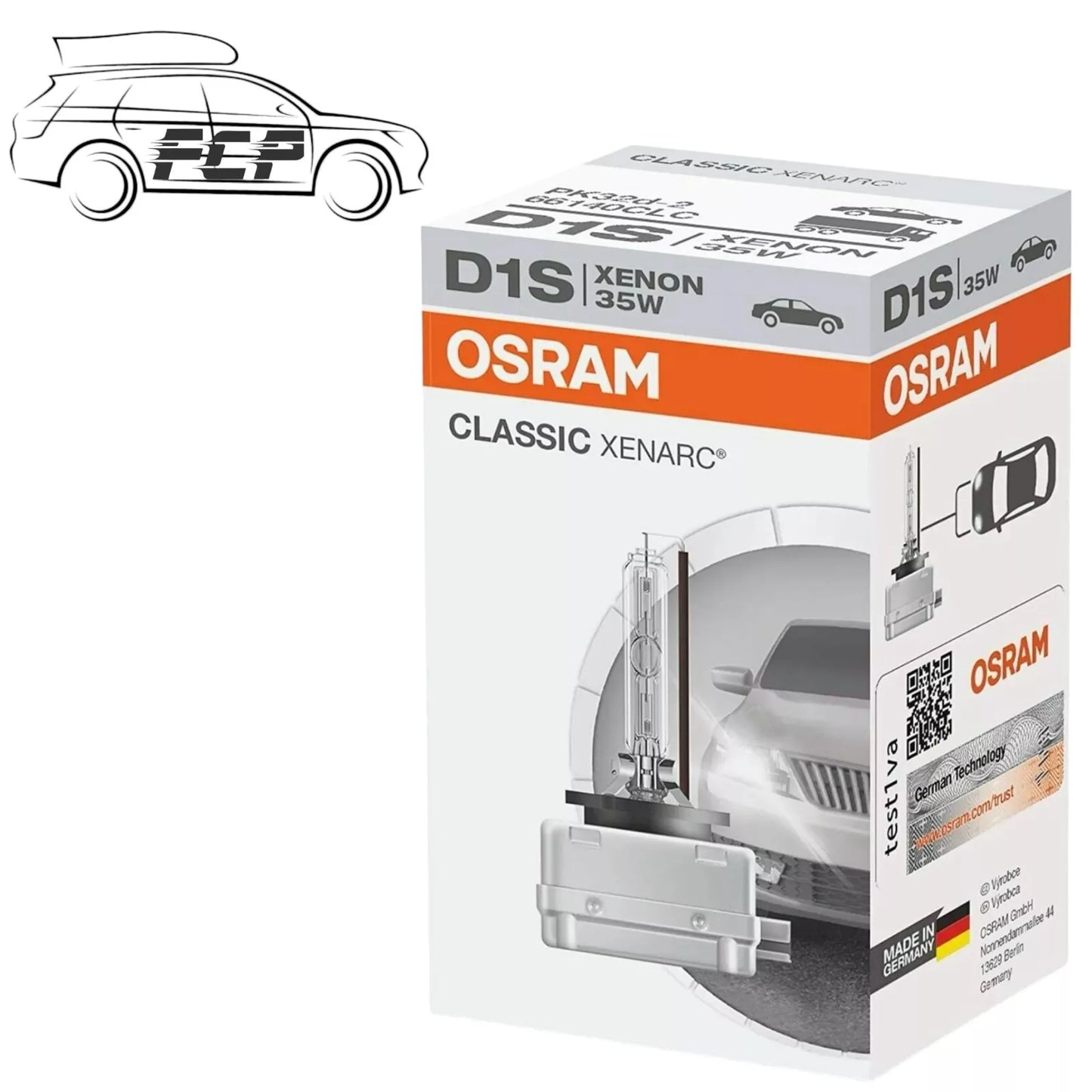 OSRAM Xenarc Classic Xenon Car Headlight Bulbs D1S Fitting (Single)