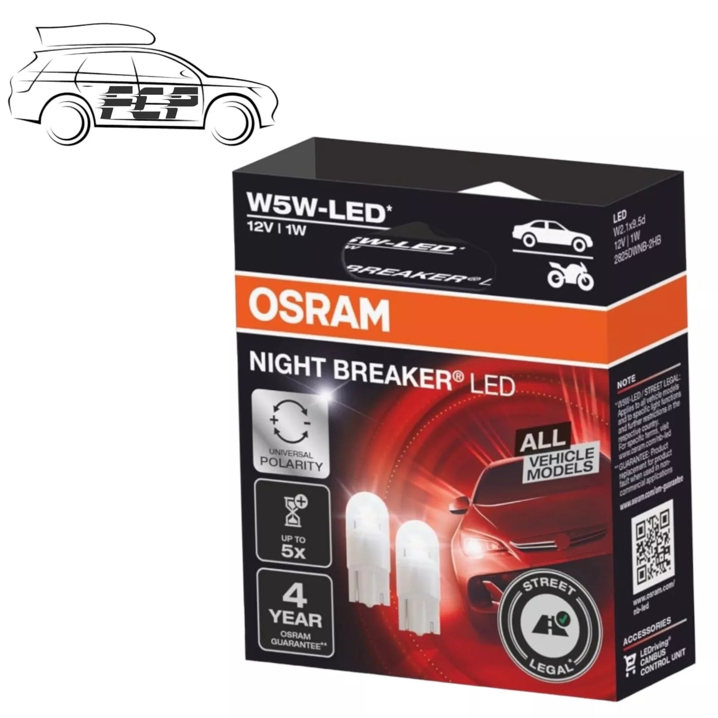 OSRAM Nightbreaker W5W LED 6000K Twin Pack Bulbs - Brand New IN STOCK