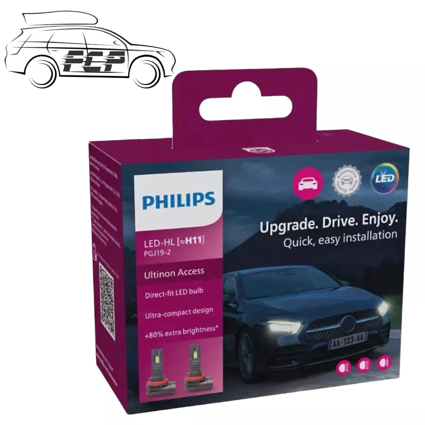 Philips Ultinon Access LED Car Headlight Bulbs H11 (Twin Pack) 11362U2500CX